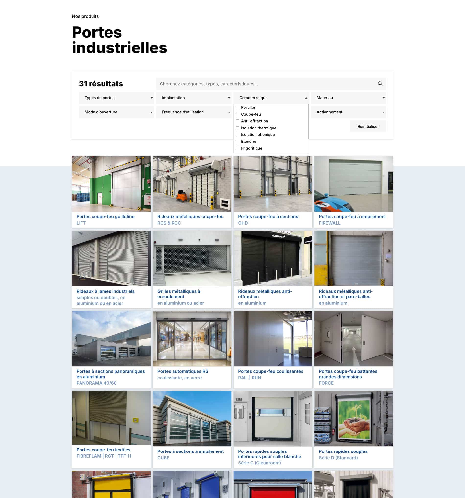 Vitrine de produits variés pour portes industrielles | Ergopix Sàrl